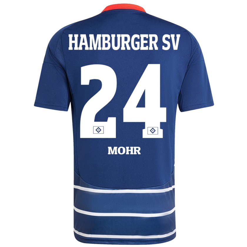 Kandiny Bambino Maglia Jannik Mohr #24 Blu Scuro Kit Gara Away 2024/25 Maglietta