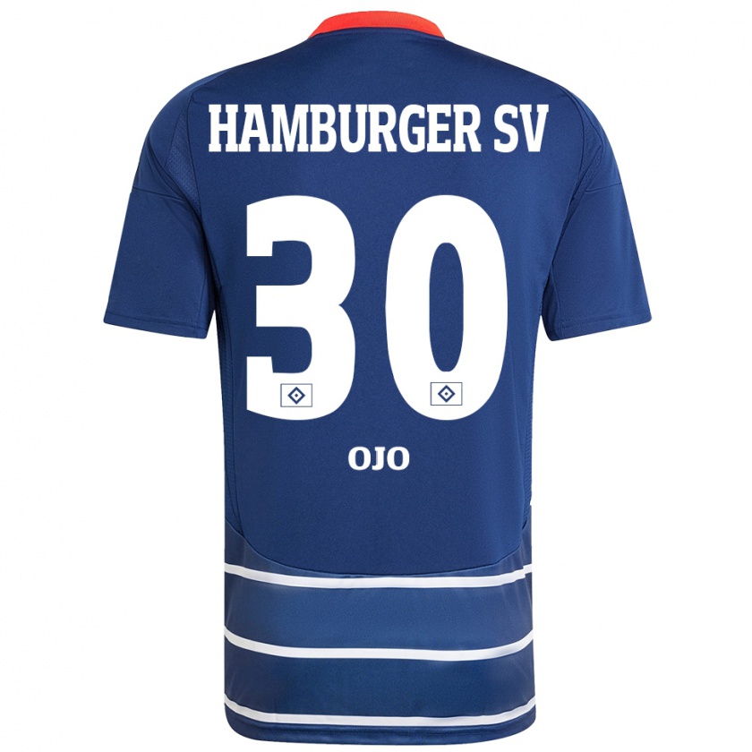 Kandiny Bambino Maglia Kelvin Ojo #30 Blu Scuro Kit Gara Away 2024/25 Maglietta