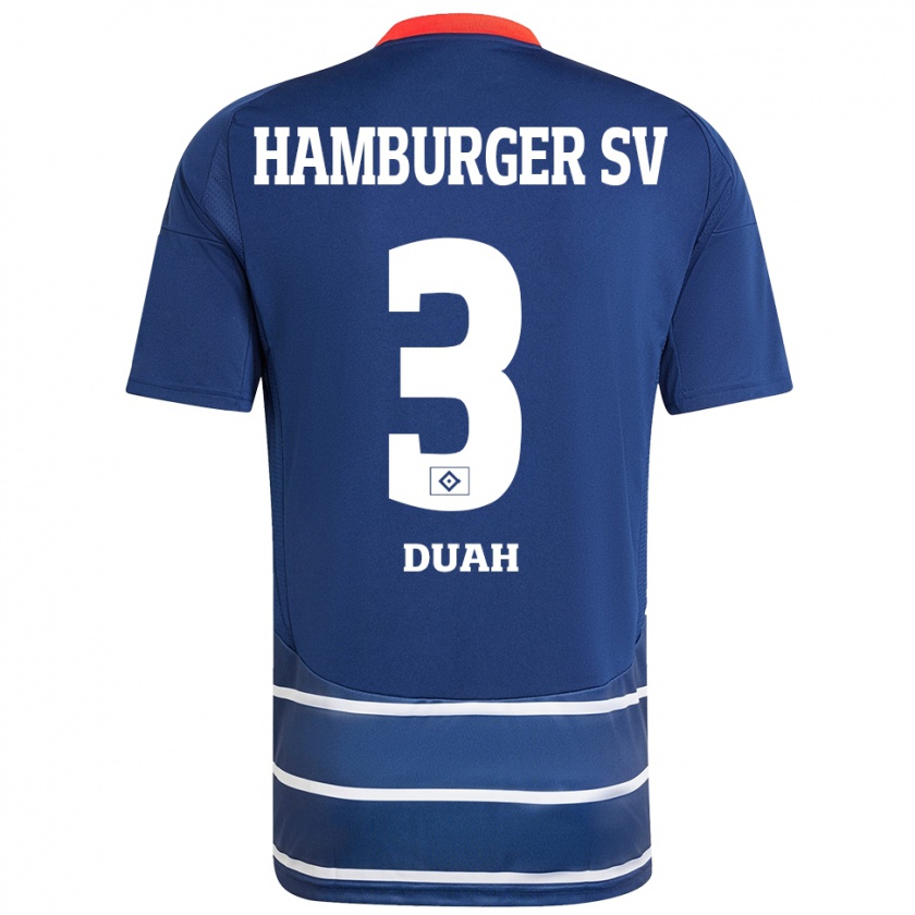 Kandiny Bambino Maglia Dennis Duah #3 Blu Scuro Kit Gara Away 2024/25 Maglietta