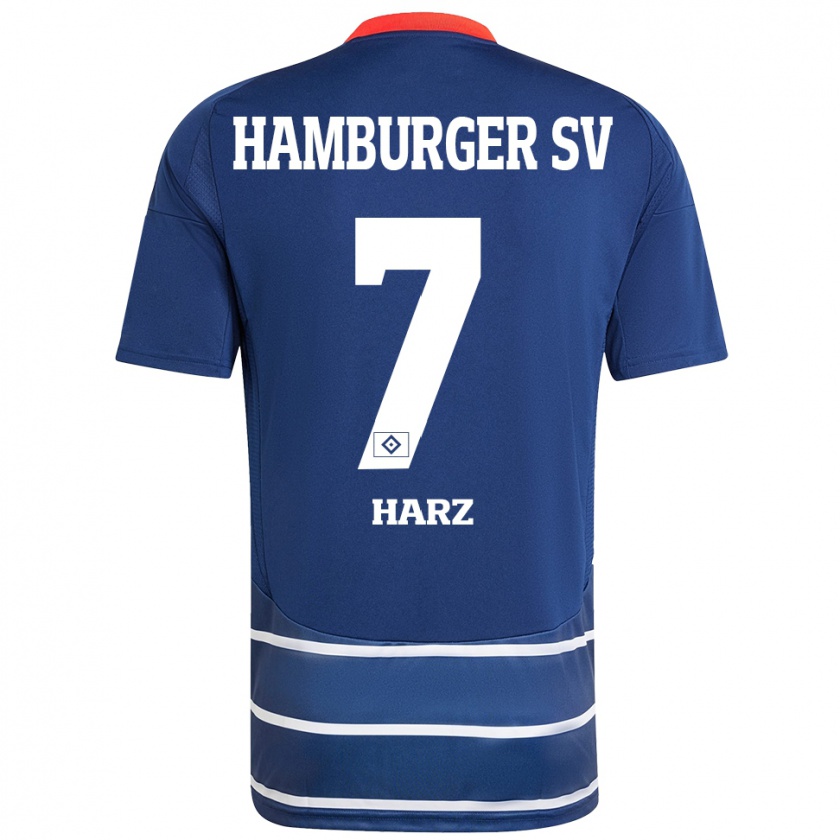 Kandiny Bambino Maglia Theo Harz #7 Blu Scuro Kit Gara Away 2024/25 Maglietta