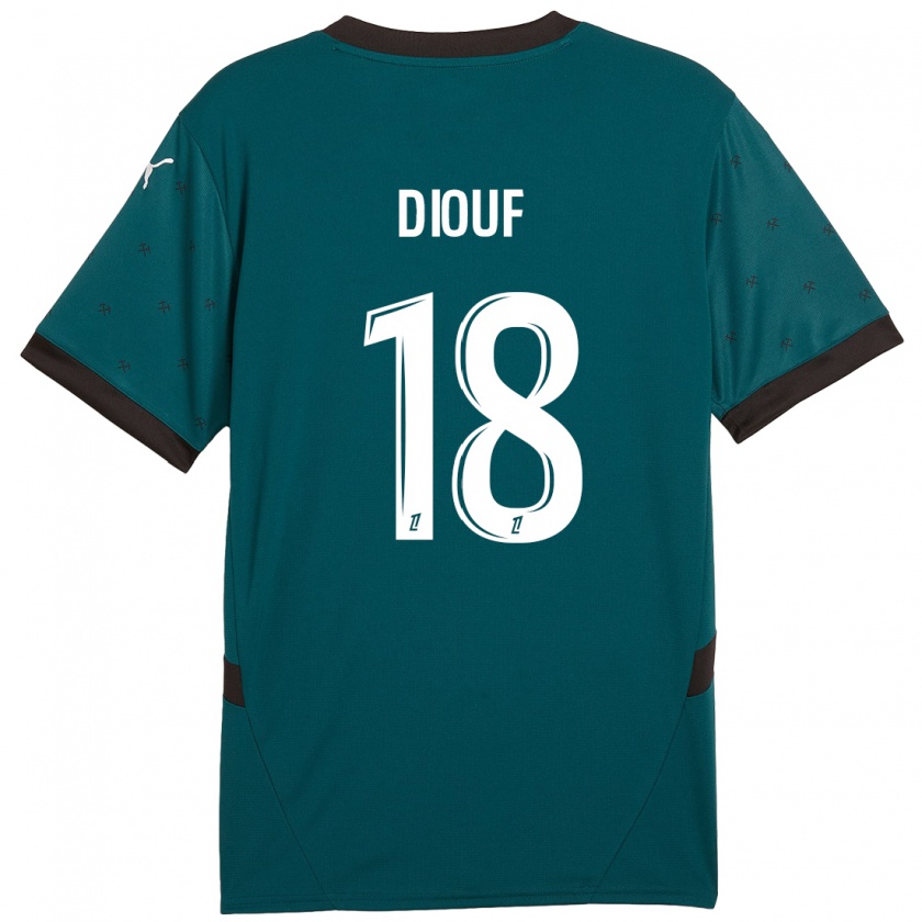 Kandiny Kinderen Andy Diouf #18 Donkergroen Uitshirt Uittenue 2024/25 T-Shirt