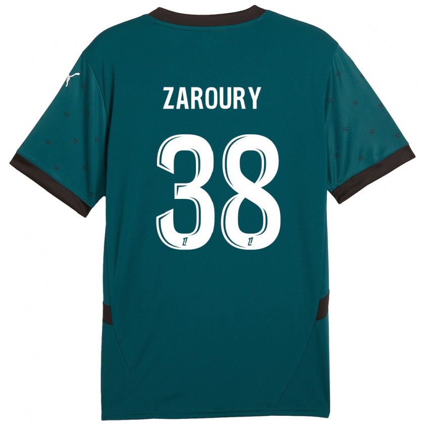 Kandiny Criança Camisola Anass Zaroury #38 Verde Escuro Alternativa 2024/25 Camisa Brasil