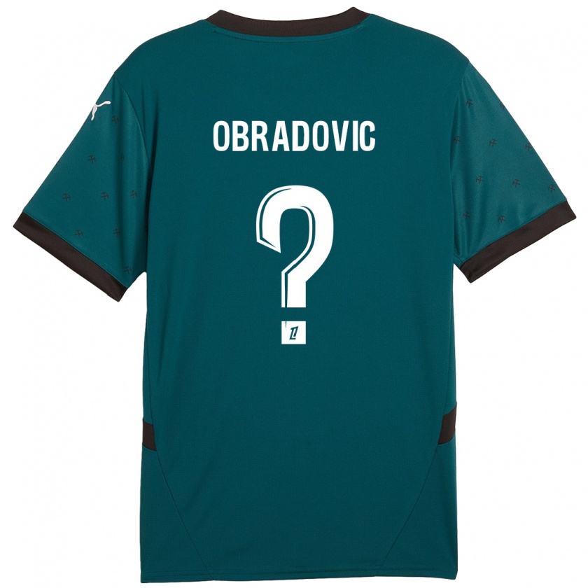 Kandiny Bambino Maglia Ognjen Obradovic #0 Verde Scuro Kit Gara Away 2024/25 Maglietta