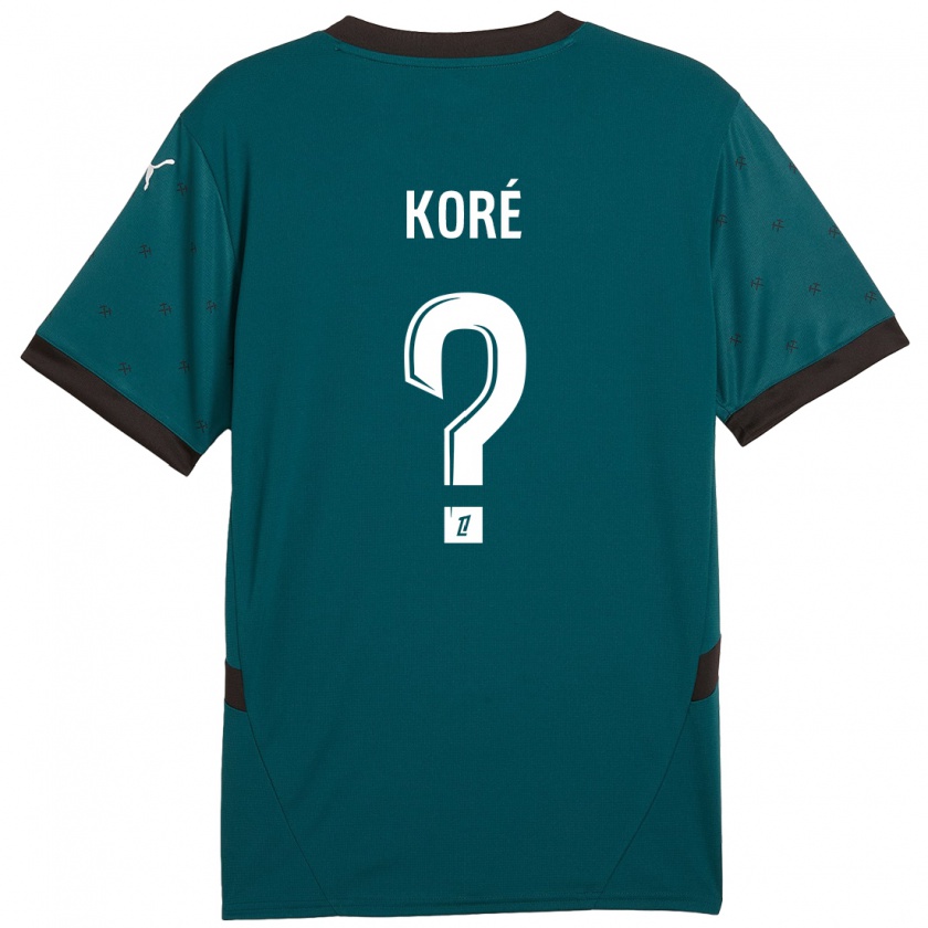 Kandiny Kinderen Mathis Koré #0 Donkergroen Uitshirt Uittenue 2024/25 T-Shirt België