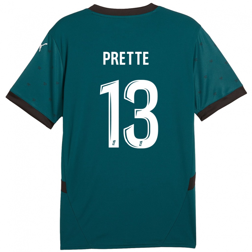 Kandiny Bambino Maglia Andréa Prette #13 Verde Scuro Kit Gara Away 2024/25 Maglietta