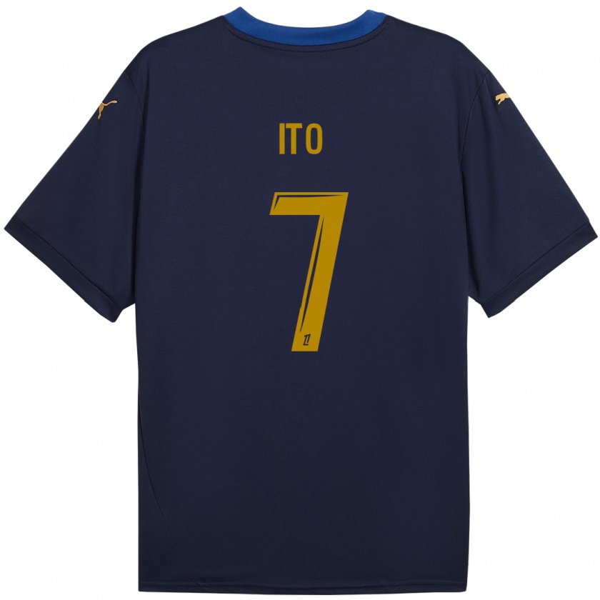 Kandiny Criança Camisola Junya Ito #7 Ouro Da Marinha Alternativa 2024/25 Camisa Brasil