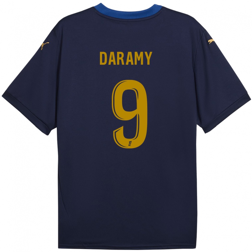 Kandiny Kinderen Mohamed Daramy #9 Marineblauw Goud Uitshirt Uittenue 2024/25 T-Shirt