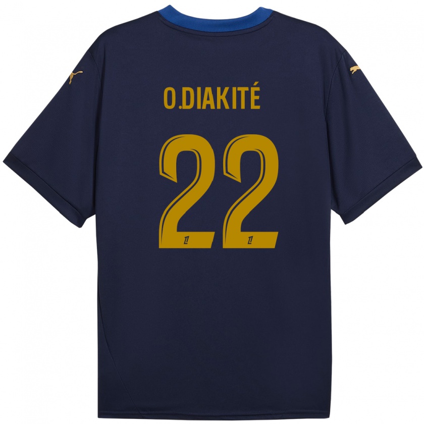 Kandiny Kinder Oumar Diakité #22 Marineblau Gold Auswärtstrikot Trikot 2024/25 T-Shirt Österreich