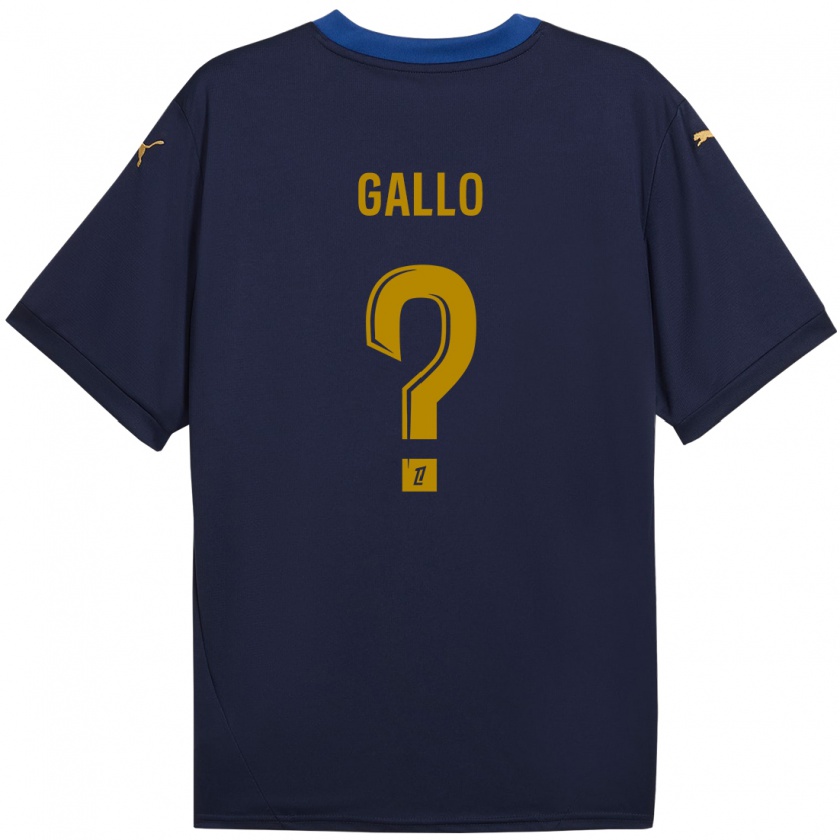 Kandiny Kinder Noan Gallo #0 Marineblau Gold Auswärtstrikot Trikot 2024/25 T-Shirt Österreich