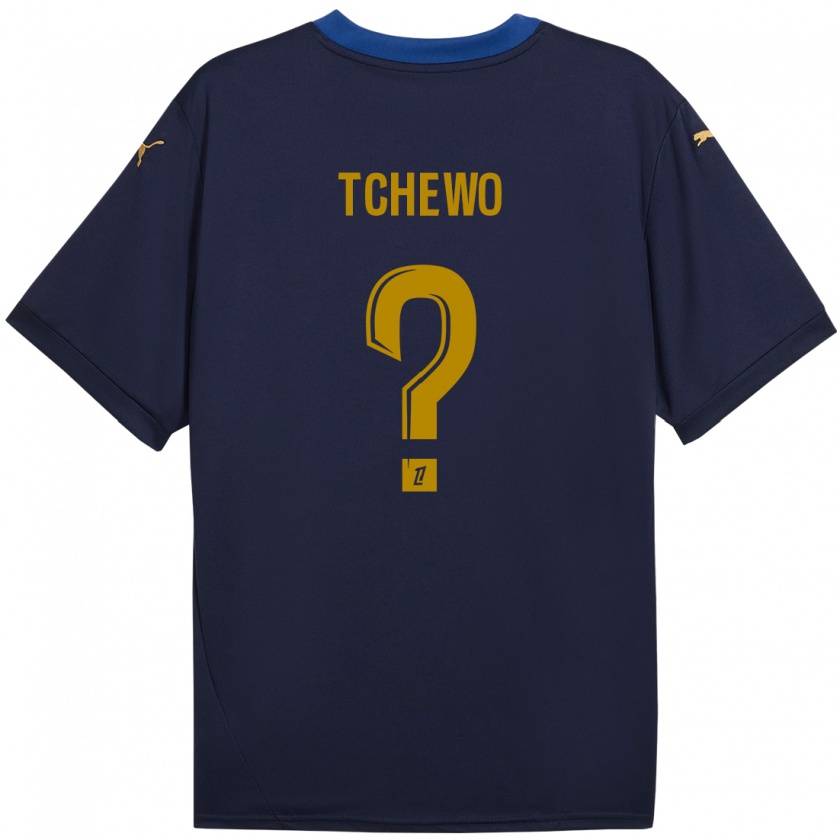 Kandiny Kinderen Ryan Tchapda Tchewo #0 Marineblauw Goud Uitshirt Uittenue 2024/25 T-Shirt België