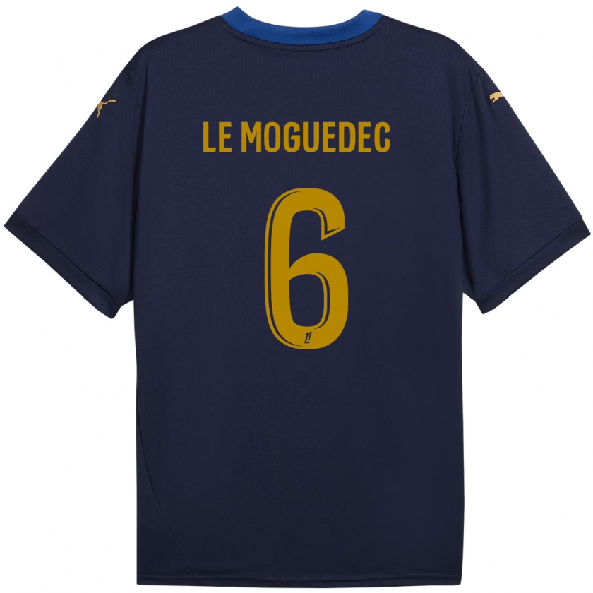 Kandiny Kinderen Anaële Le Moguédec #6 Marineblauw Goud Uitshirt Uittenue 2024/25 T-Shirt