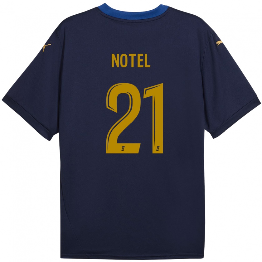 Kandiny Kinderen Léa Notel #21 Marineblauw Goud Uitshirt Uittenue 2024/25 T-Shirt