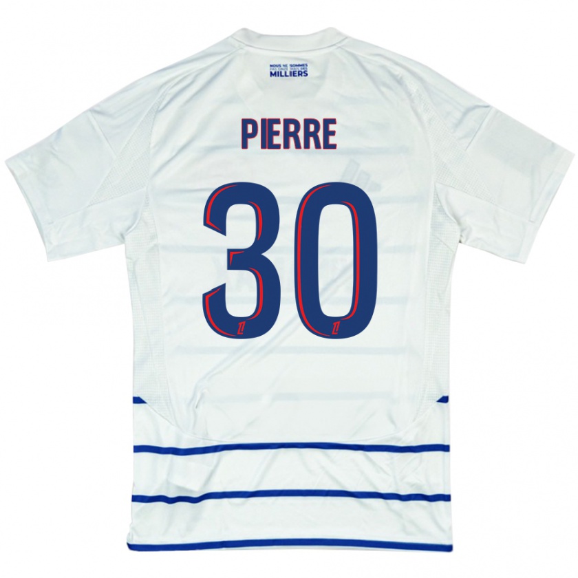 Kandiny Bambino Maglia Alexandre Pierre #30 Bianco Blu Kit Gara Away 2024/25 Maglietta