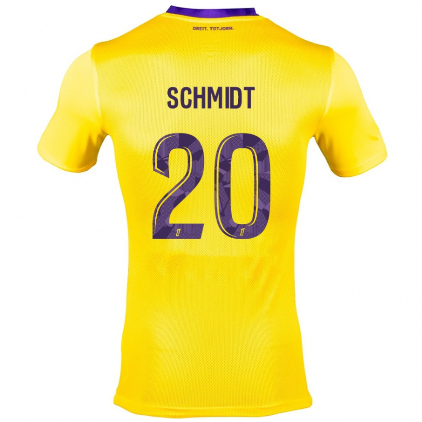 Kandiny Kinderen Niklas Schmidt #20 Geel Paars Uitshirt Uittenue 2024/25 T-Shirt