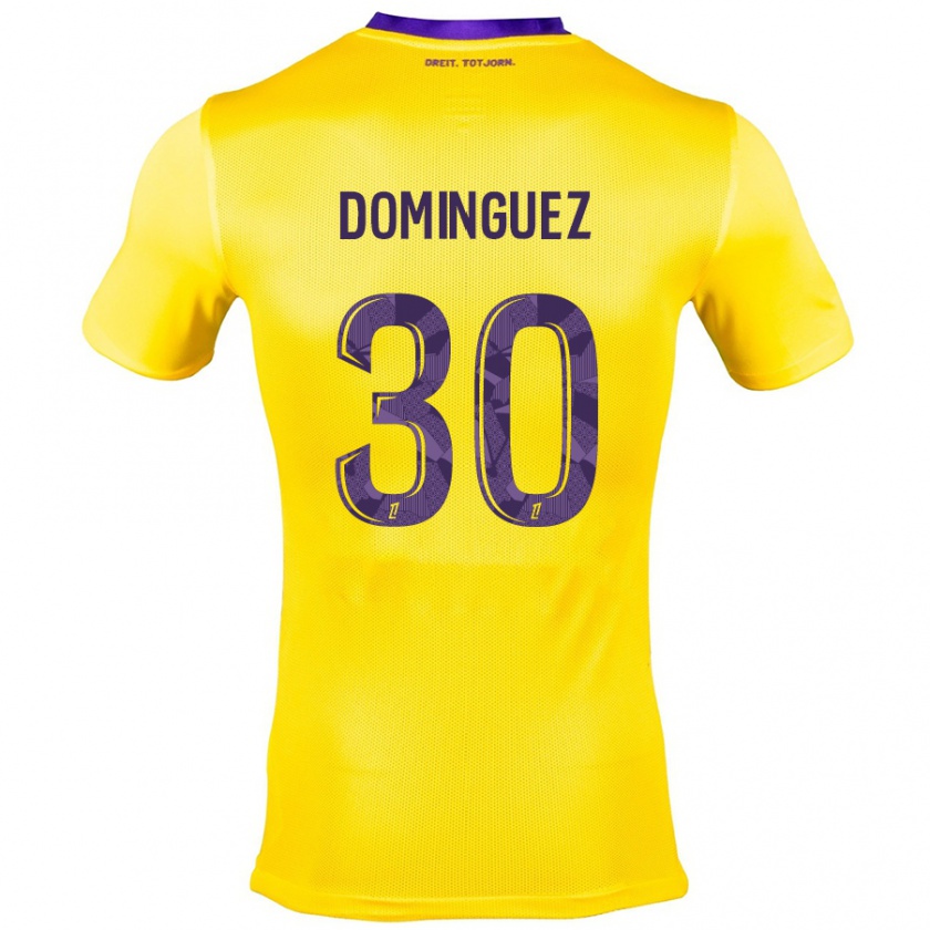 Kandiny Kinderen Álex Domínguez #30 Geel Paars Uitshirt Uittenue 2024/25 T-Shirt