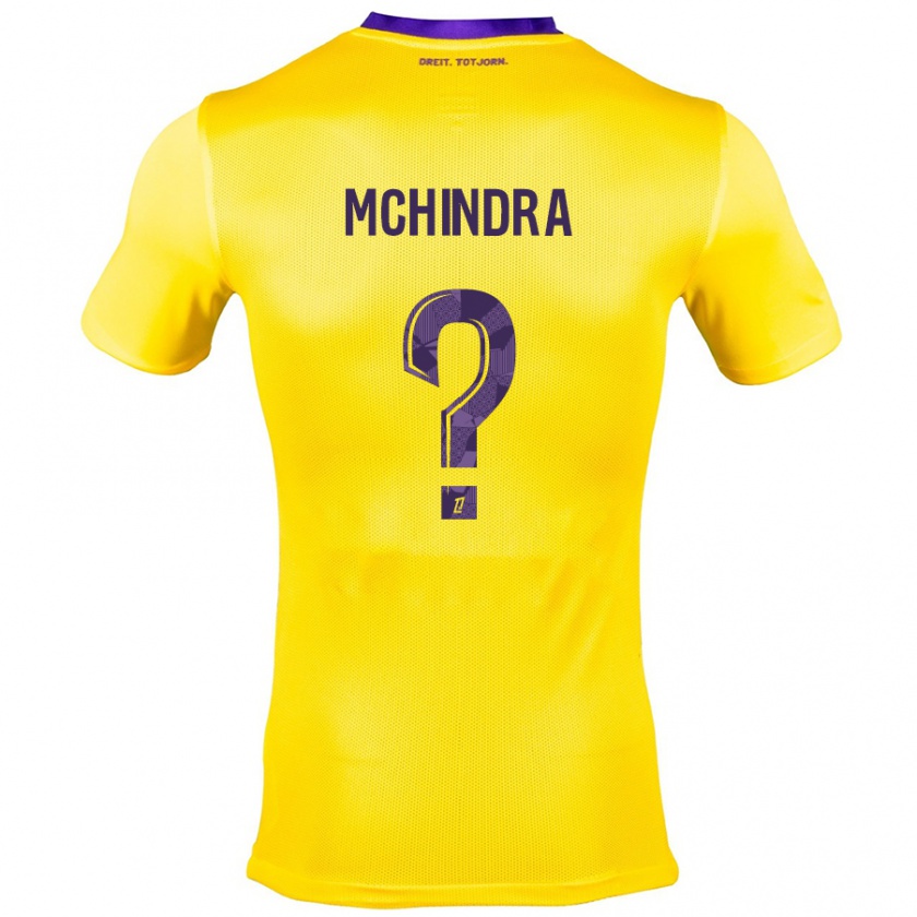 Kandiny Niño Camiseta Naime Said Mchindra #0 Amarillo Morado 2ª Equipación 2024/25 La Camisa