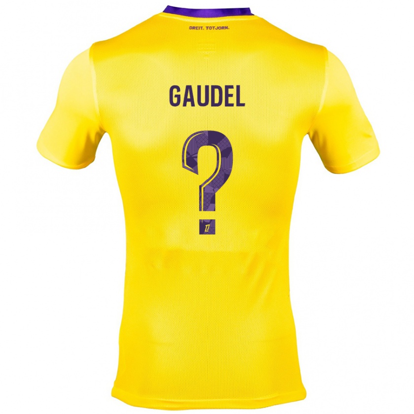 Kandiny Kinder Raphaël Gaudel #0 Gelb Lila Auswärtstrikot Trikot 2024/25 T-Shirt Österreich