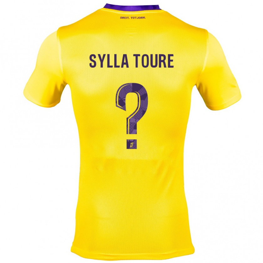 Kandiny Niño Camiseta Ismael Sylla Touré #0 Amarillo Morado 2ª Equipación 2024/25 La Camisa