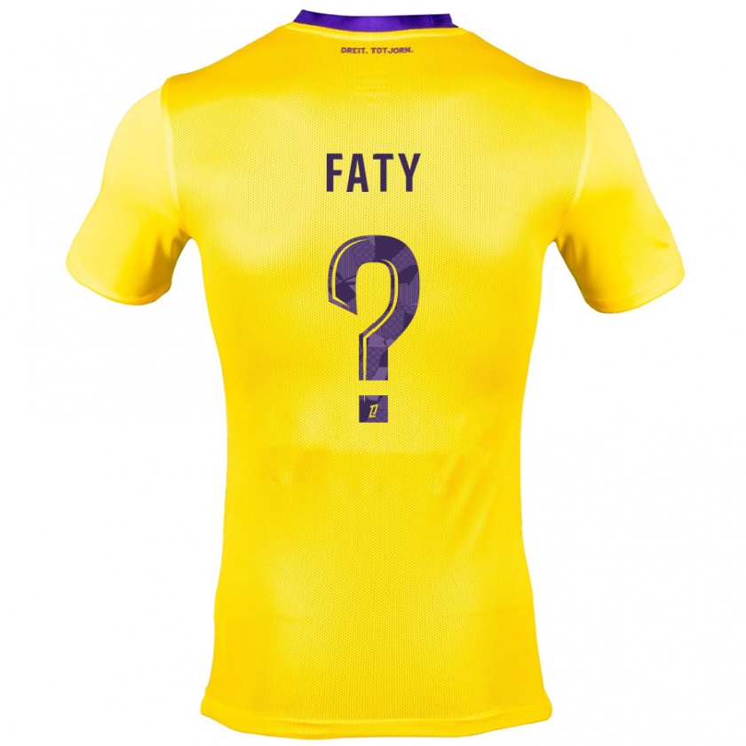 Kandiny Kinder Enzo Faty #0 Gelb Lila Auswärtstrikot Trikot 2024/25 T-Shirt Österreich