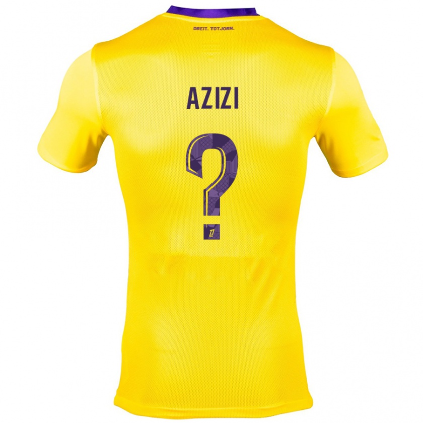 Kandiny Niño Camiseta Ilyas Azizi #0 Amarillo Morado 2ª Equipación 2024/25 La Camisa