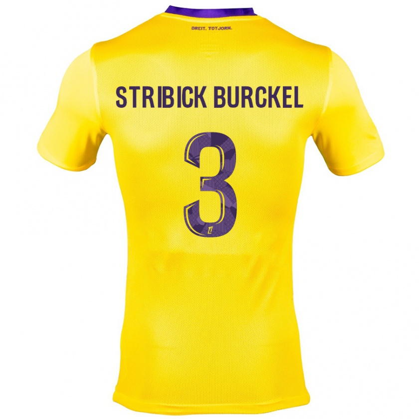 Kandiny Kinderen Laetitia Stribick-Burckel #3 Geel Paars Uitshirt Uittenue 2024/25 T-Shirt