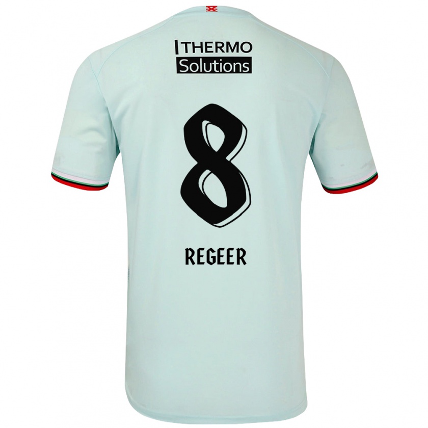 Kandiny Bambino Maglia Youri Regeer #8 Verde Chiaro Kit Gara Away 2024/25 Maglietta