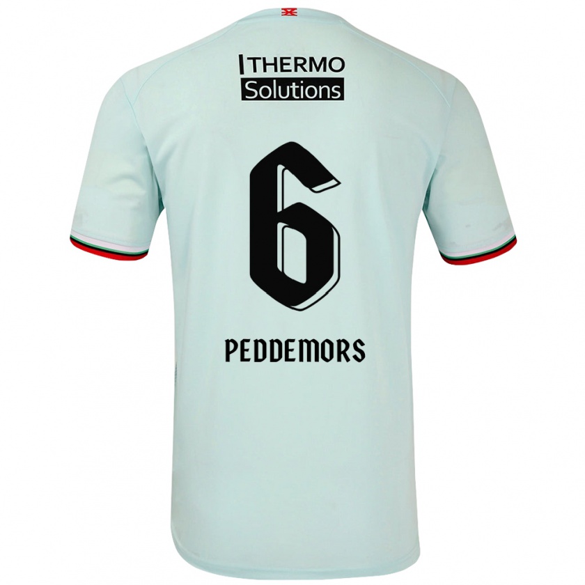 Kandiny Bambino Maglia Ella Peddemors #6 Verde Chiaro Kit Gara Away 2024/25 Maglietta