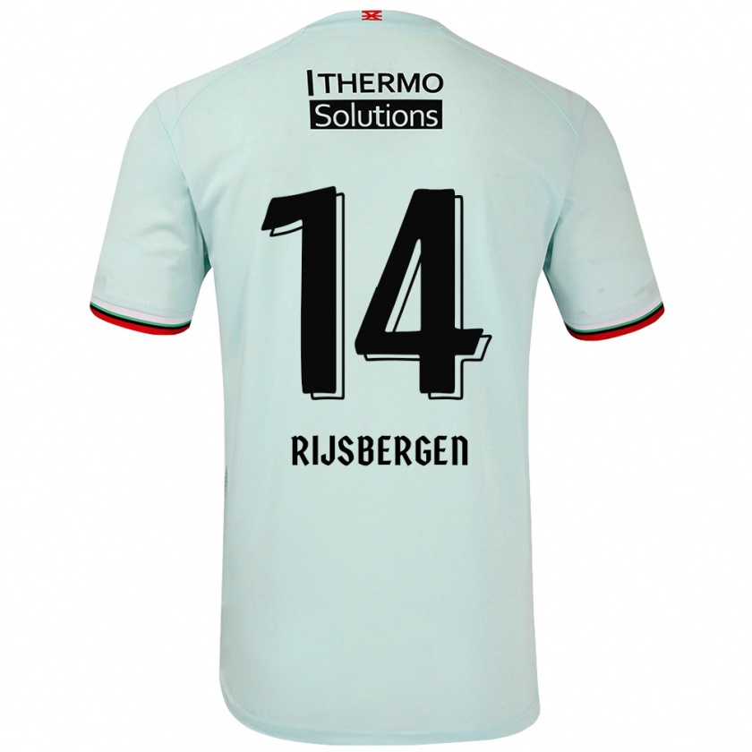 Kandiny Niño Camiseta Liz Rijsbergen #14 Verde Claro 2ª Equipación 2024/25 La Camisa