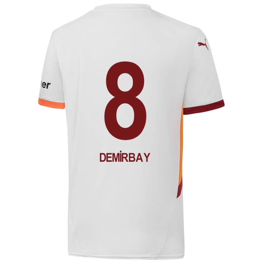 Kandiny Kinderen Kerem Demirbay #8 Wit Geel Rood Uitshirt Uittenue 2024/25 T-Shirt