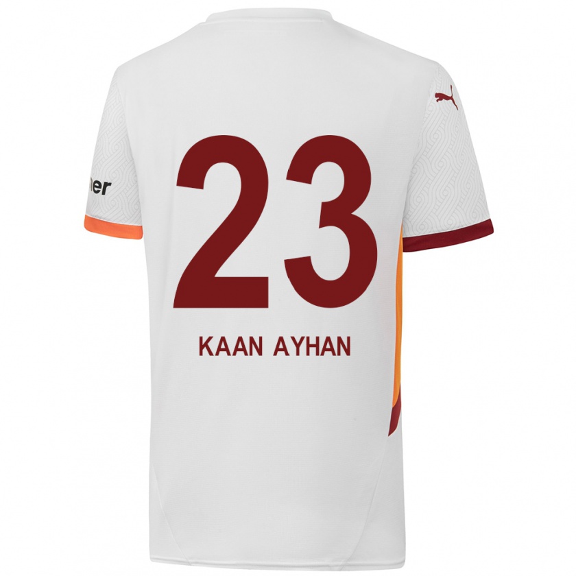 Kandiny Kinderen Kaan Ayhan #23 Wit Geel Rood Uitshirt Uittenue 2024/25 T-Shirt België