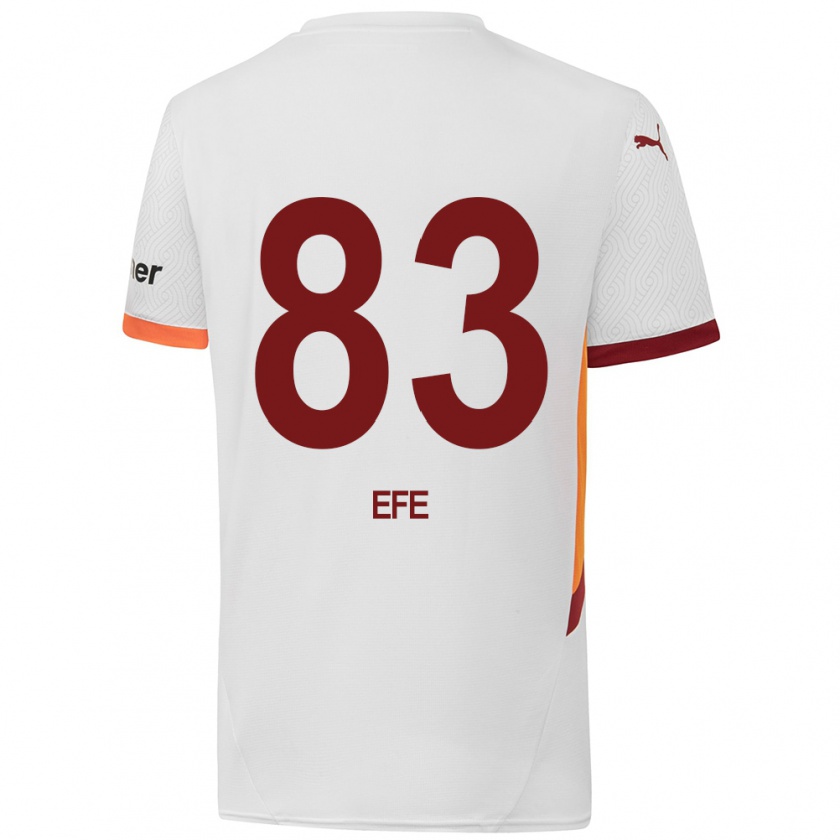 Kandiny Niño Camiseta Efe Akman #83 Blanco Amarillo Rojo 2ª Equipación 2024/25 La Camisa