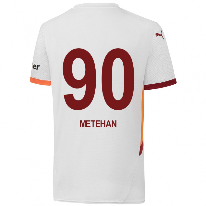 Kandiny Niño Camiseta Metehan Baltacı #90 Blanco Amarillo Rojo 2ª Equipación 2024/25 La Camisa