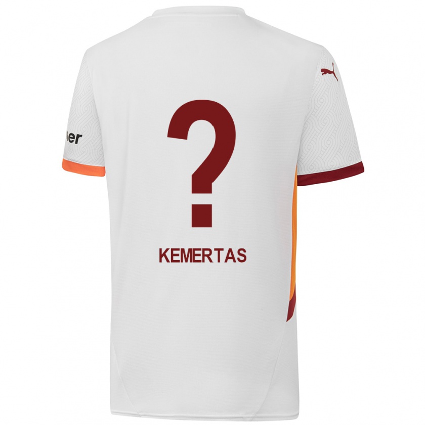 Kandiny Niño Camiseta Batın Özden Kemertaş #0 Blanco Amarillo Rojo 2ª Equipación 2024/25 La Camisa