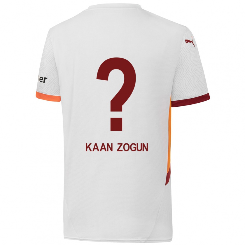 Kandiny Kinderen Mehmet Kaan Zogun #0 Wit Geel Rood Uitshirt Uittenue 2024/25 T-Shirt