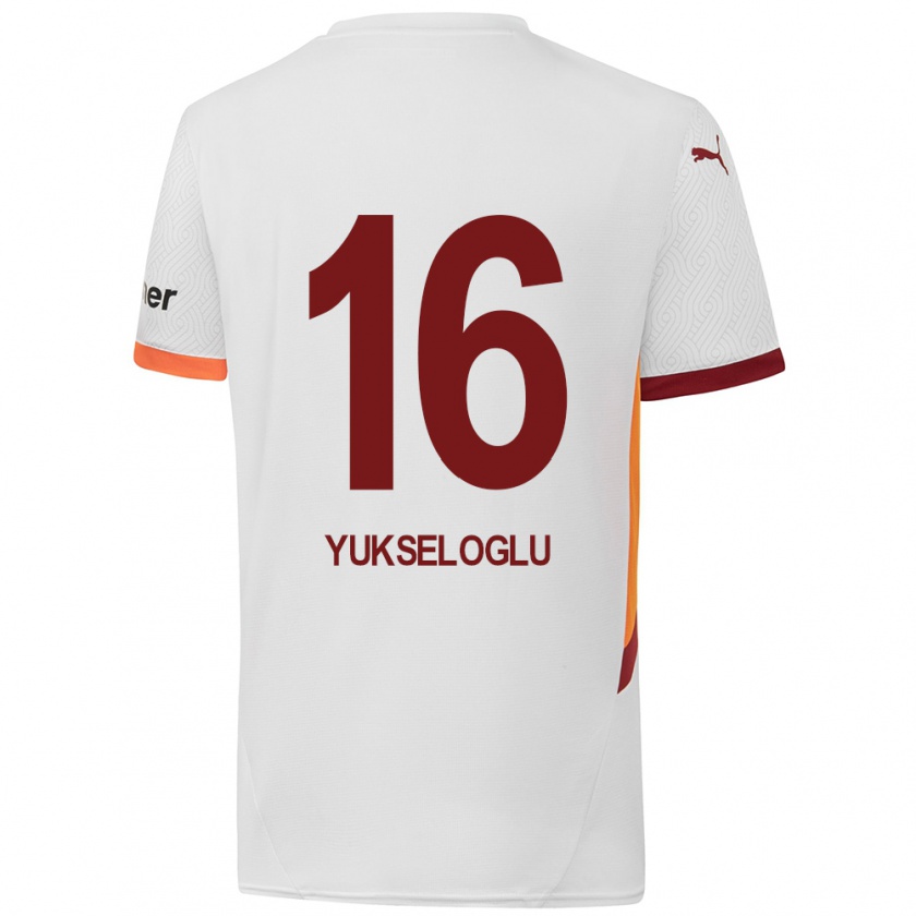 Kandiny Niño Camiseta Ayaz Yükseloğlu #16 Blanco Amarillo Rojo 2ª Equipación 2024/25 La Camisa