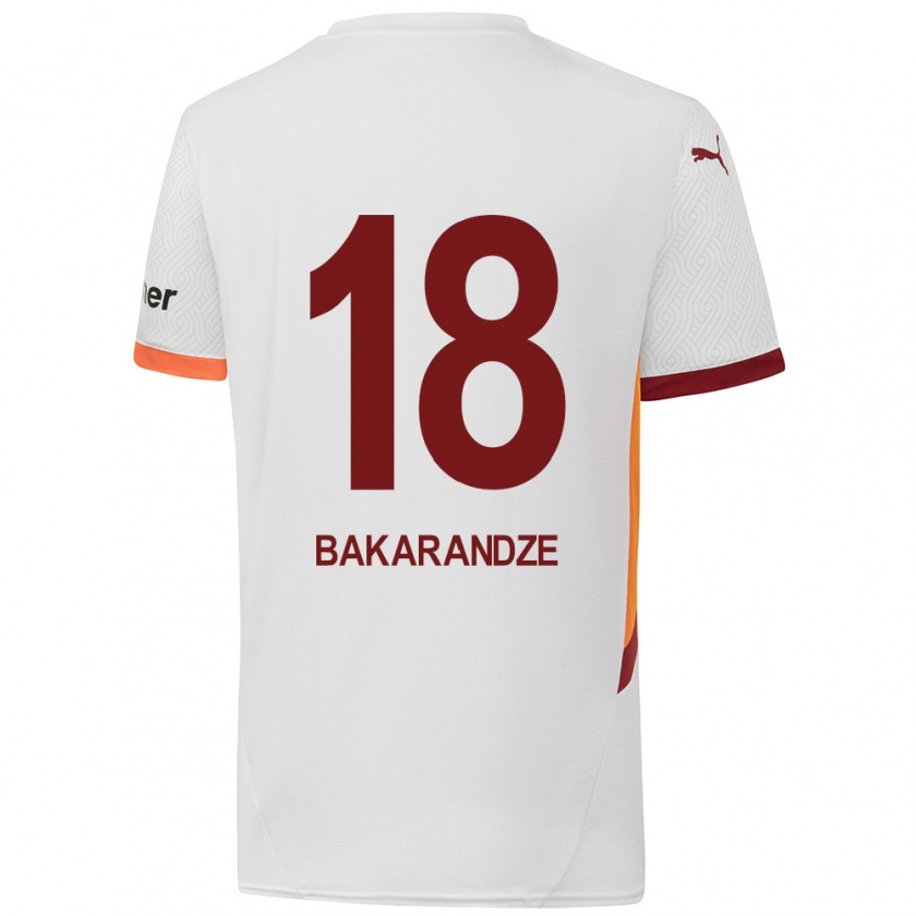 Kandiny Kinderen Kristina Bakarandze #18 Wit Geel Rood Uitshirt Uittenue 2024/25 T-Shirt