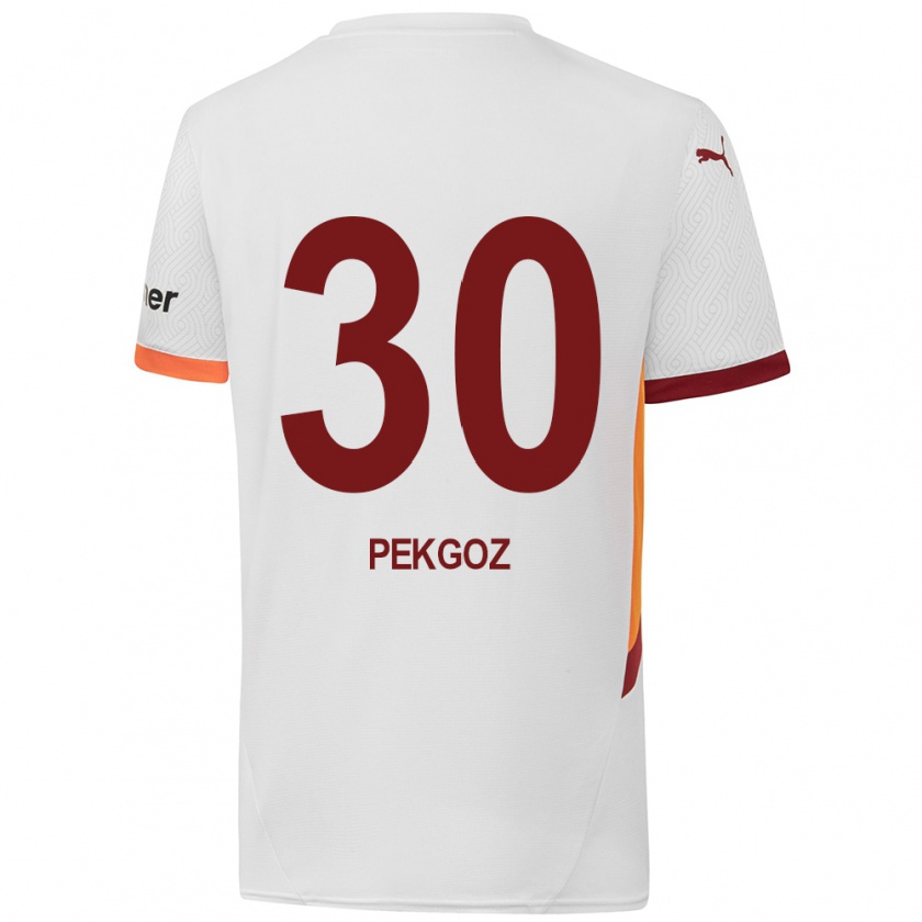 Kandiny Bambino Maglia Berra Pekgöz #30 Bianco Giallo Rosso Kit Gara Away 2024/25 Maglietta