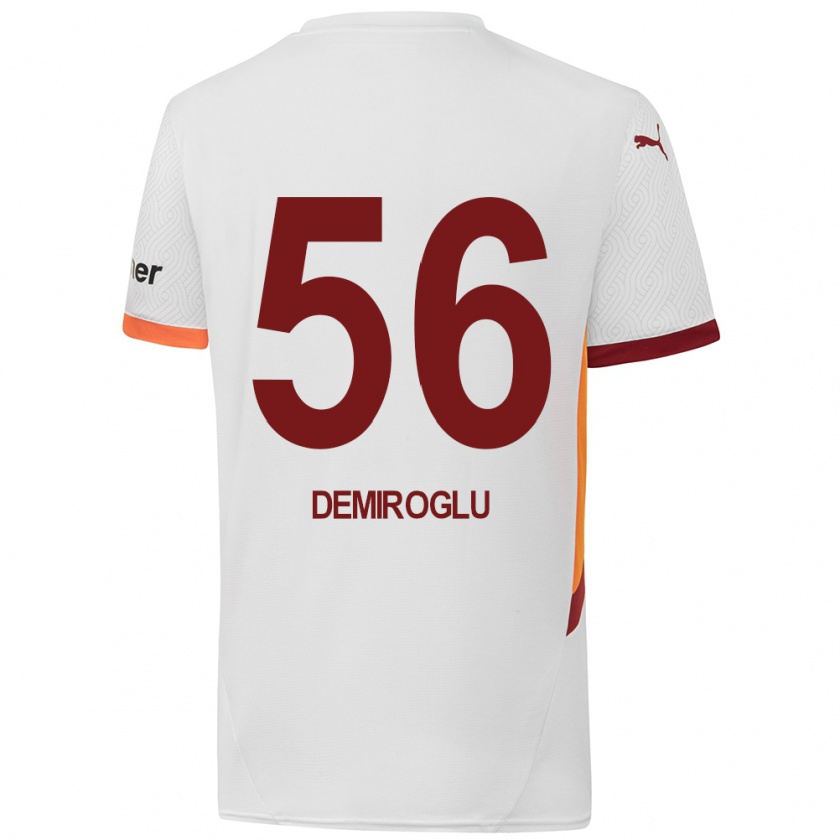 Kandiny Kinderen Baran Demiroğlu #56 Wit Geel Rood Uitshirt Uittenue 2024/25 T-Shirt