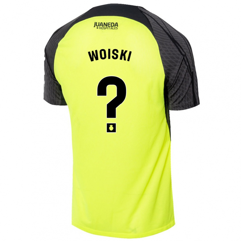 Kandiny Niño Camiseta Alex Woiski #0 Verde Fluorescente Negro 2ª Equipación 2024/25 La Camisa