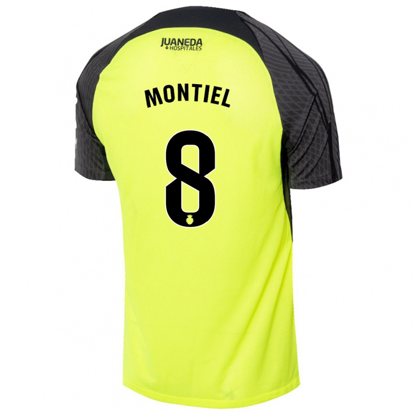 Kandiny Bambino Maglia Luis Montiel #8 Verde Fluorescente Nero Kit Gara Away 2024/25 Maglietta