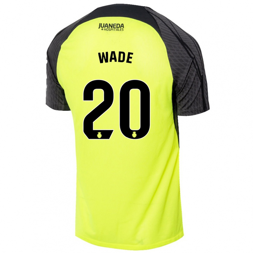 KandinyキッズSebas Wade#20蛍光グリーンブラックアウェイシャツ2024/25ジャージーユニフォーム