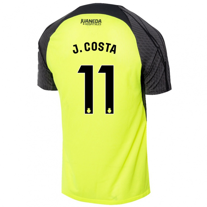 Kandiny Bambino Maglia Jaume Costa #11 Verde Fluorescente Nero Kit Gara Away 2024/25 Maglietta