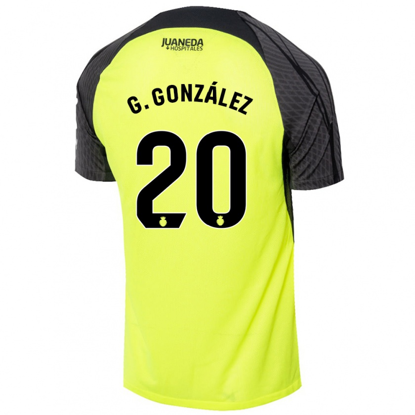 Kandiny Bambino Maglia Giovanni González #20 Verde Fluorescente Nero Kit Gara Away 2024/25 Maglietta