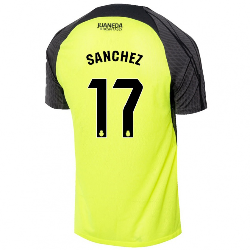 Kandiny Kinder Avelino Sánchez #17 Fluoreszierend Grün Schwarz Auswärtstrikot Trikot 2024/25 T-Shirt Österreich