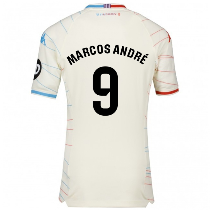 Kandiny Niño Camiseta Marcos André #9 Blanco Rojo Azul 2ª Equipación 2024/25 La Camisa México