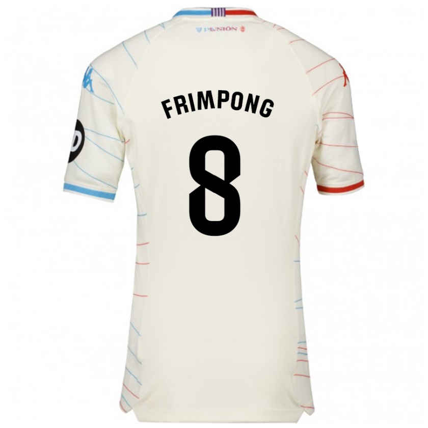 Kandiny Bambino Maglia Eugene Frimpong #8 Bianco Rosso Blu Kit Gara Away 2024/25 Maglietta