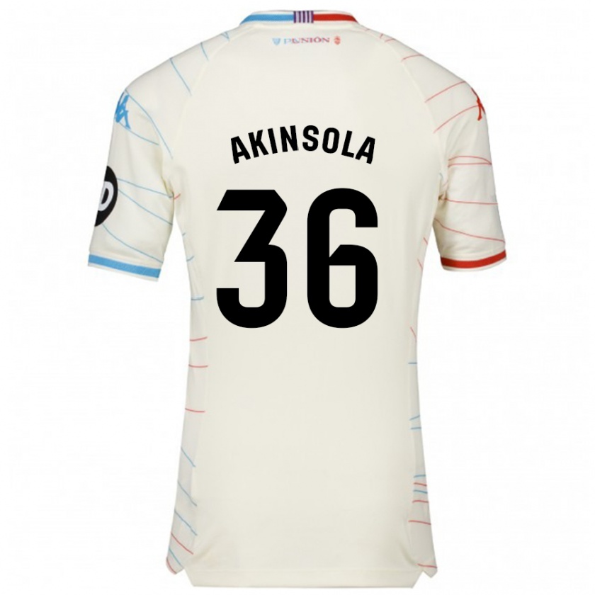 Kandiny Kinder Tunde Akinsola #36 Weiß Rot Blau Auswärtstrikot Trikot 2024/25 T-Shirt Österreich