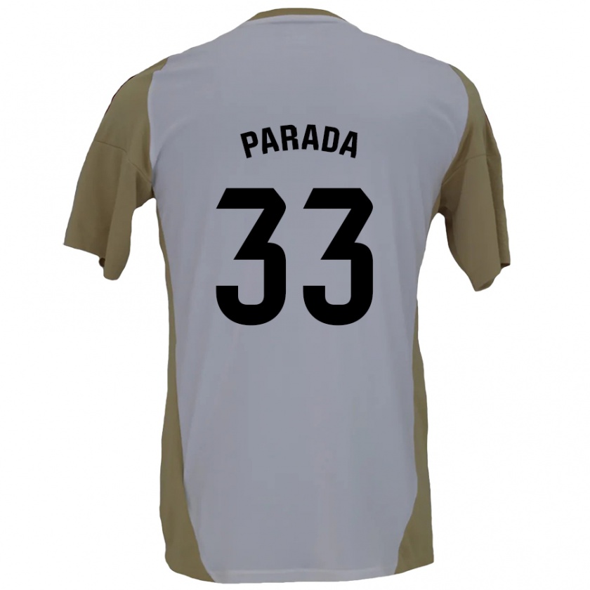 Kandiny Niño Camiseta Victor Parada #33 Marrón Blanco 2ª Equipación 2024/25 La Camisa