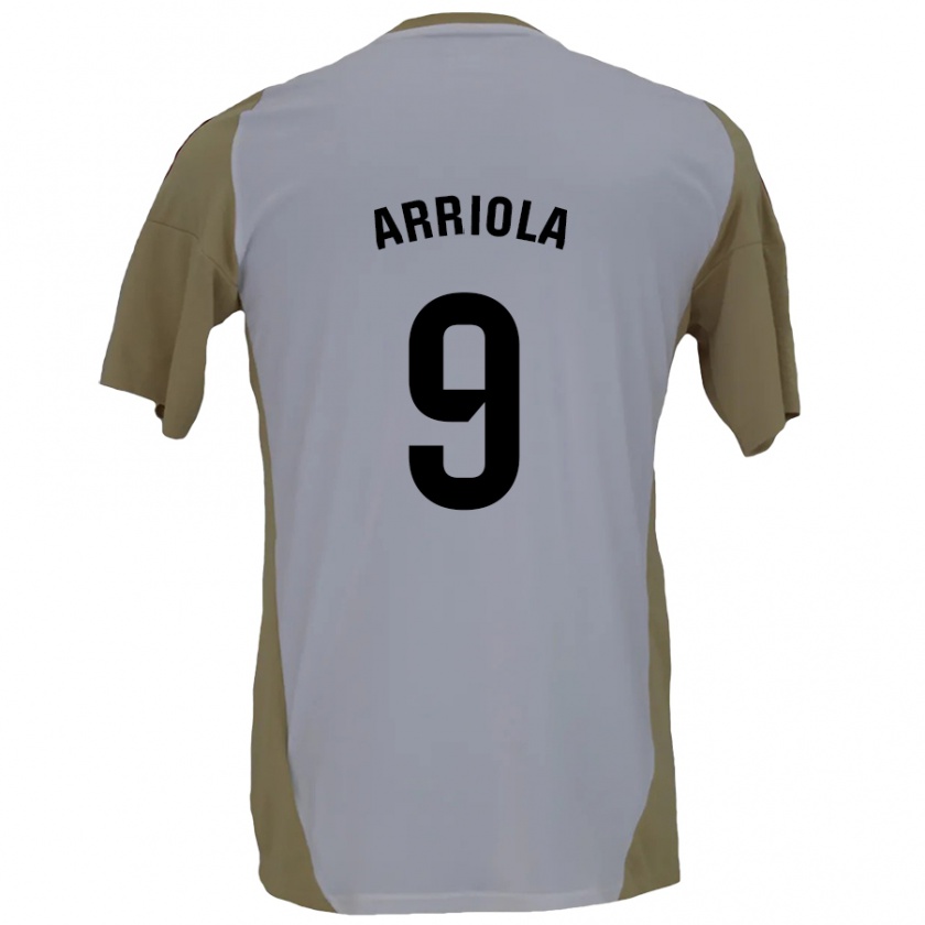 Kandiny Niño Camiseta Marcos Arriola #9 Marrón Blanco 2ª Equipación 2024/25 La Camisa México