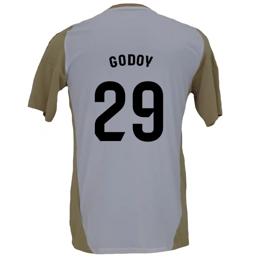 Kandiny Niño Camiseta Alan Godoy #29 Marrón Blanco 2ª Equipación 2024/25 La Camisa México